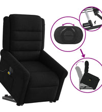 Elektrischer Massagesessel mit Aufstehhilfe Schwarz Stoff