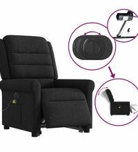 Elektrischer Massagesessel mit Aufstehhilfe Schwarz Stoff