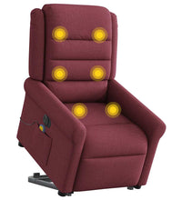 Elektrischer Massagesessel mit Aufstehhilfe Weinrot Stoff
