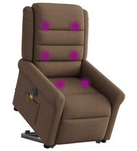 Elektrischer Massagesessel mit Aufstehhilfe Braun Stoff