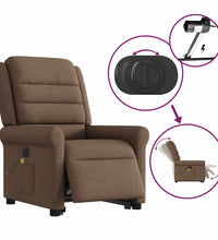 Elektrischer Massagesessel mit Aufstehhilfe Braun Stoff