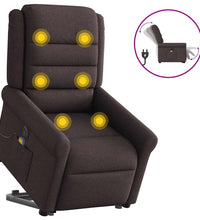 Elektrischer Massagesessel mit Aufstehhilfe Dunkelbraun Stoff