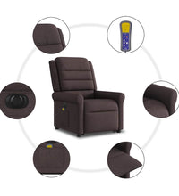 Elektrischer Massagesessel mit Aufstehhilfe Dunkelbraun Stoff