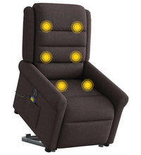 Elektrischer Massagesessel mit Aufstehhilfe Dunkelbraun Stoff