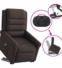 Elektrischer Massagesessel mit Aufstehhilfe Dunkelbraun Stoff