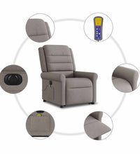 Elektrischer Massagesessel mit Aufstehhilfe Taupe Stoff