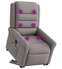 Elektrischer Massagesessel mit Aufstehhilfe Taupe Stoff