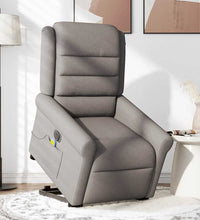 Elektrischer Massagesessel mit Aufstehhilfe Taupe Stoff