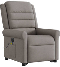 Elektrischer Massagesessel mit Aufstehhilfe Taupe Stoff