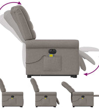 Elektrischer Massagesessel mit Aufstehhilfe Taupe Stoff