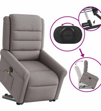 Elektrischer Massagesessel mit Aufstehhilfe Taupe Stoff