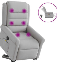 Massagesessel mit Aufstehhilfe Elektrisch Wolkengrau Stoff
