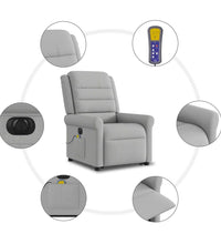 Massagesessel mit Aufstehhilfe Elektrisch Wolkengrau Stoff