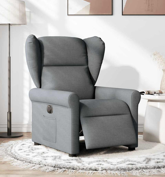 Relaxsessel Elektrisch Dunkelgrau Stoff