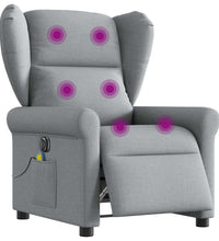 Massagesessel Elektrisch Hellgrau Stoff