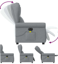 Massagesessel Elektrisch Hellgrau Stoff
