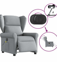 Massagesessel Elektrisch Hellgrau Stoff