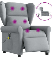Massagesessel Elektrisch Hellgrau Stoff