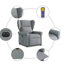 Massagesessel Elektrisch Hellgrau Stoff