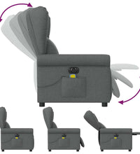 Massagesessel Elektrisch Dunkelgrau Stoff