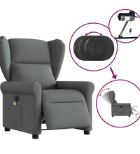 Massagesessel Elektrisch Dunkelgrau Stoff