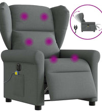 Massagesessel Elektrisch Dunkelgrau Stoff