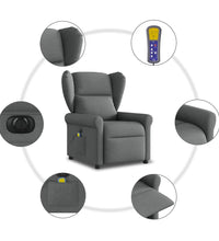 Massagesessel Elektrisch Dunkelgrau Stoff