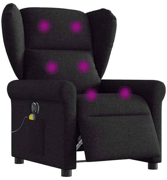 Massagesessel Elektrisch Schwarz Stoff