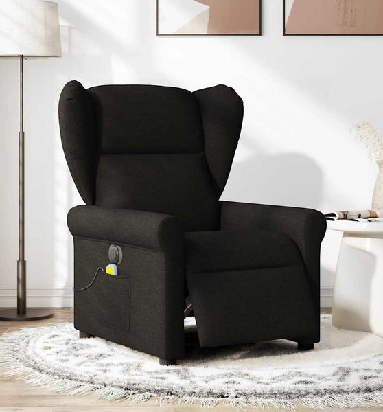Massagesessel Elektrisch Schwarz Stoff