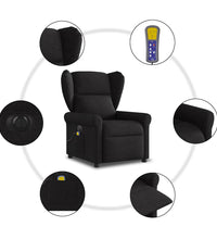 Massagesessel Elektrisch Schwarz Stoff