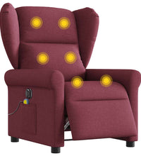 Massagesessel Elektrisch Weinrot Stoff