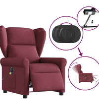 Massagesessel Elektrisch Weinrot Stoff