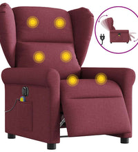 Massagesessel Elektrisch Weinrot Stoff