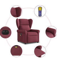 Massagesessel Elektrisch Weinrot Stoff