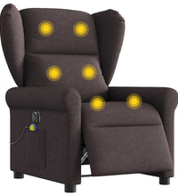 Massagesessel Elektrisch Dunkelbraun Stoff