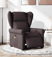 Massagesessel Elektrisch Dunkelbraun Stoff
