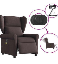 Massagesessel Elektrisch Dunkelbraun Stoff