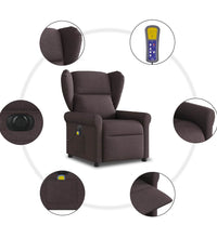 Massagesessel Elektrisch Dunkelbraun Stoff