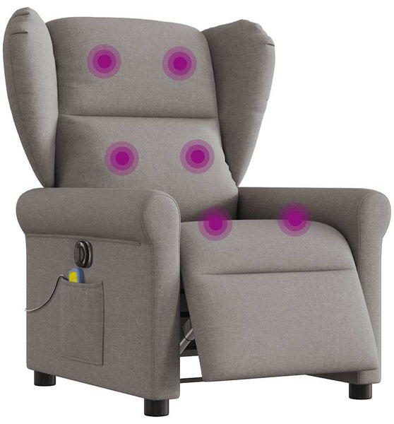 Massagesessel Elektrisch Taupe Stoff