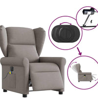 Massagesessel Elektrisch Taupe Stoff