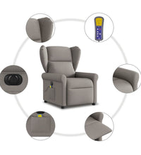 Massagesessel Elektrisch Taupe Stoff