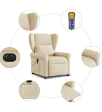Massagesessel Elektrisch Creme Stoff