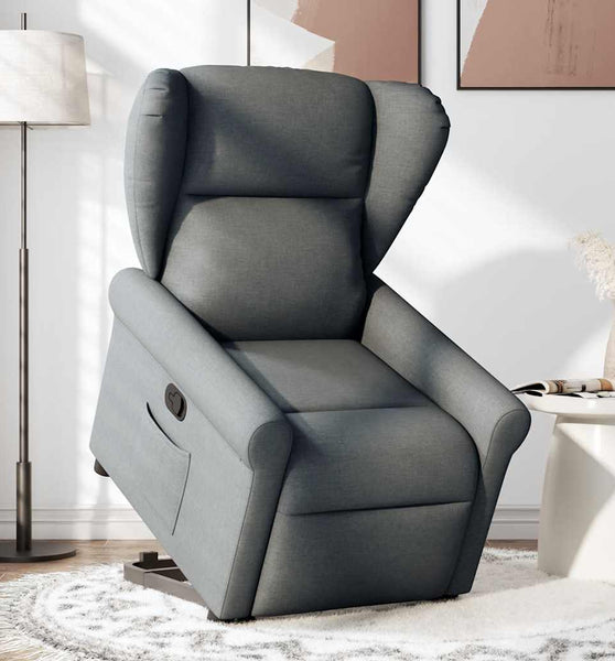 Relaxsessel mit Aufstehhilfe Dunkelgrau Stoff