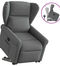 Relaxsessel mit Aufstehhilfe Dunkelgrau Stoff