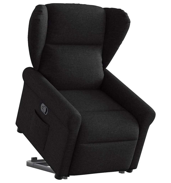 Relaxsessel mit Aufstehhilfe Schwarz Stoff