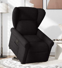 Relaxsessel mit Aufstehhilfe Schwarz Stoff