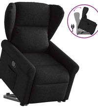Relaxsessel mit Aufstehhilfe Schwarz Stoff
