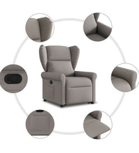 Relaxsessel mit Aufstehhilfe Taupe Stoff
