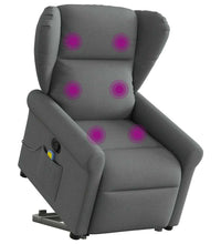 Massagesessel mit Aufstehhilfe Dunkelgrau Stoff
