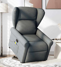 Massagesessel mit Aufstehhilfe Dunkelgrau Stoff